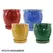 MCarr 4PC Hammered Pot W/Saucer Set Mix Colors