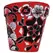 Talavera 4" Flower Pot Black/White/Red
