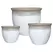 MCarr 3pc Flat Rim Round Planter Pallet Volcanic White
