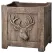MCarr 3pc Square Deer Planter Set Wood Brown