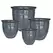 MCarr 16PC Line Round Planter Plt London Gray