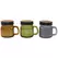 Patio Essentials 5oz Mini Mason Jar Citronella Candle Black Lid Assorted Colors Grey, Wine Bottle Green, Amber