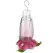 Classic 12oz Glass Floral Hummingbird Feeder Pink