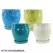 MCarr 8PC Hammered Cache Pot Set Mix Colors W/Sau}
