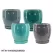 MCarr 4PC Round Egg Pot W/Saucer Mix Colors