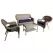 DDI 4pc Wicker Set with Cushions Brown