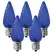 Christmas Light Bulb, Faceted E17 C9 LED Blue Transparent
