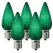 Christmas Light Bulb, Faceted E17 C9 LED Green Transparent
