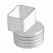 Adapter, 2" x 3" x 4"Flushmount Downspout x Corrugated Spigot PVC P Series SDR-35 Solvent Weld