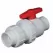 Combination Valve, 2"Union x Slip White PVC 125 psi Swing Check and Ball with Flow Control