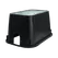 10" x 15" x 10" Rectangular Black Box Standard with Overlapping Green Cover Valve Box | NDBD1000SG