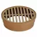 6" Round Satin Brass with Styrene Collar Drain Adapter Grate | NDS918B