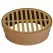 6" Round Polished Brass with Styrene Collar Drain Adapter Grate | NDS919PB