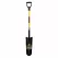 16" Blade 10 ga Premium Fiberglass Handle Drain Forward Turned Step Spade Shovel | STR49777