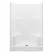 3-1/4" 48" x 35" x 76" AcrylX Applied Acrylic Textured/White 1-Piece Everyday Series with Center Drain Shower Stall | AQT1483CTGNWH