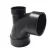3" x 3" x 2" Black ABS 90 Degrees with Low Heel Inlet Elbow | DWA90332LHI