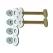 1/4" x 2-1/4" Solid Brass (4) Nickel-Plated Open End Nuts Closet Bolt Set | EZE40021