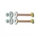1/4" x 3-1/2" Brass (2) Nickel-Plated Open End Nuts Closet Bolt Set | EZE40025