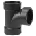4" Hub Black ABS Sanitary Tee | DWAST040