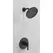 1/2" NPT 3.78" Metal Matte Black 1-Handle Contempra Series Shower Only Trim | PPFLG897NCB