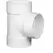 8" x 4" Hub White PVC Solvent Weld Straight Tee | NDP84P01