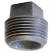 2" MNPT Black Malleable Iron 387 Series Domestic Plug | TFBP020D