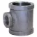 2" x 2" x 1" FNPT Black Malleable Iron Schedule 40 1105R Series Domestic Tee | TFBT249D