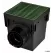18" x 17-11/16" x 18-9/16" 2-Outlet Black with Green Grate Large Drainage Catch Basin Kit | NDS1882GRKIT
