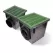 18" x 17-11/16" x 18-9/16" 2-Outlet Black with Black Grate Large Drainage Catch Basin Kit | NDS1882BLKIT