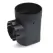 6" Round 1-Outlet Black Drainage Catch Basin | RBDDB6R1