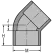 2" PVC Elbow Sch. 80, C 45 Degree Standard, Socket Gray | 817020C