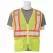 Safety Vest, Large Polyester Hi-Viz Lime S383P Series Multi-Pocket with Contrasting Tape Type R Class 2