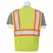 Safety Vest, Large Polyester Hi-Viz Lime S383P Series Multi-Pocket with Contrasting Tape Type R Class 2