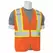 Safety Vest, Large Polyester Hi-Viz Orange S383P Series Multi-Pocket with Contrasting Tape Type R Class 2