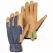 Work Gloves, Extra Large Denim Goatskin Leather Indigo/Tan Kobolt