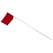 4" x 5" x 21" Vinyl Red 100/Bundle Wire Staff Marking Flag | FLG4X5RED