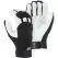 Large Goatskin Leather Black/White Hook and Loop Elastic Wrist Cuff A-Grade Mechanics Gloves | YLS2153L