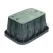 33.1" x 23.8" x 15" Rectangular Plastic Black Super Jumbo with (2) Lock Green Lid Valve Box | RBBVBSPRH