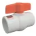 Ball Valve, 2"Socket 150 psi Quarter-Turn Handle PVC Gray 491 Series Compact