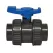 Ball Valve, 2"Threaded x Socket 150 psi T-Handle PVC 801 True Union