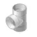 Tee, 3"Hub x Hub White PVC Straight
