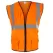 High Visibility Surveyors Safety Vest, Large Polyester Hi-Viz Orange Zipper 2 Pocket Reflective | 692-2209