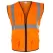 High Visibility Surveyors Safety Vest, X-Large Polyester Hi-Viz Orange Zipper 2 Pocket Reflective | 692-2210