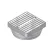 NDS 6" Square Atrium Grate W/ Styrene Adapter For 6" Pipe - Satin Brass | NDS921B