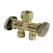 1-Piece Dual Shut-Off Stop Brass 1/2" x 3/8" x 1/4" Compression x Compression x Compression | CR1900DVSX R