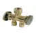 1-Piece Dual Shut-Off Stop Brass 1/2" x 3/8" x 3/8" Compression x Compression x Compression | CR1901DVSX R