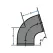 45 Degrees Elbow, 3" No-Hub Ductile Iron | 7340_alt