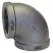 Domestic 90 Degrees Elbow, 3/4" x 3/4" Female x Female Ductile Iron Black | 310001003