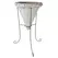Gardener Select 23"x13" Black Wire Plant Stand with White Willow Cone Basket with Plastic Liner