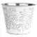 Gardener Select 5.5" Zinc Planter White with Silver Embossed 5.5"x5.5"x4.7"